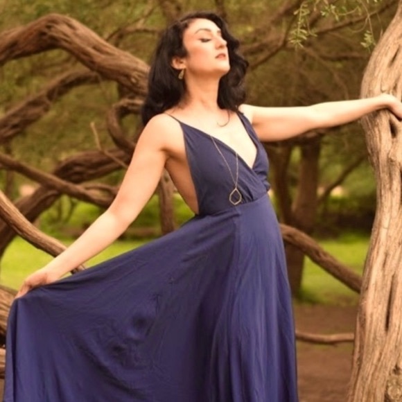 Storia Dresses & Skirts - Storia Royal Blue Backless Wrap Dress | Size M